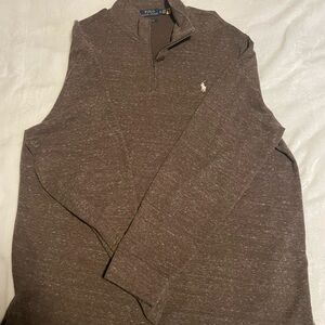 Ralph Lauren Men's Zip-Up Sweater in Brown
